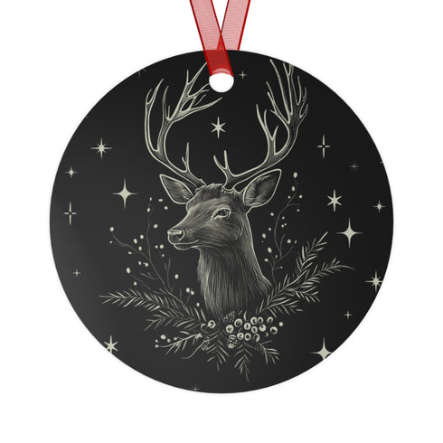 Starlit Stag Metal Ornament